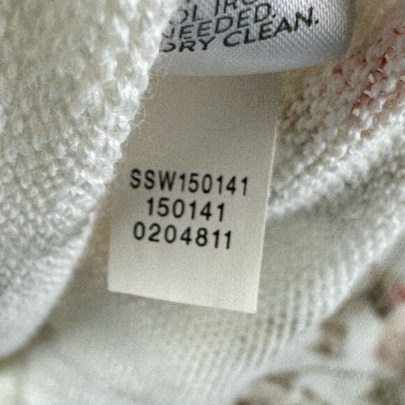 J Jill Top Womens Large Floral Knit Linen Blend Coastal Breezy Beach Cottage - Picture 13 of 13